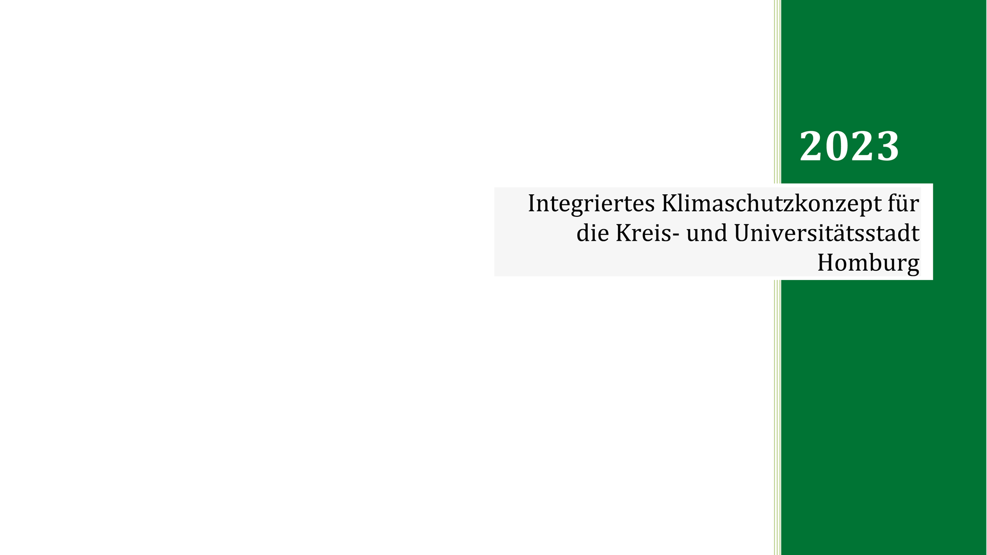 Integriertes Klimaschutzkonzept für Homburg