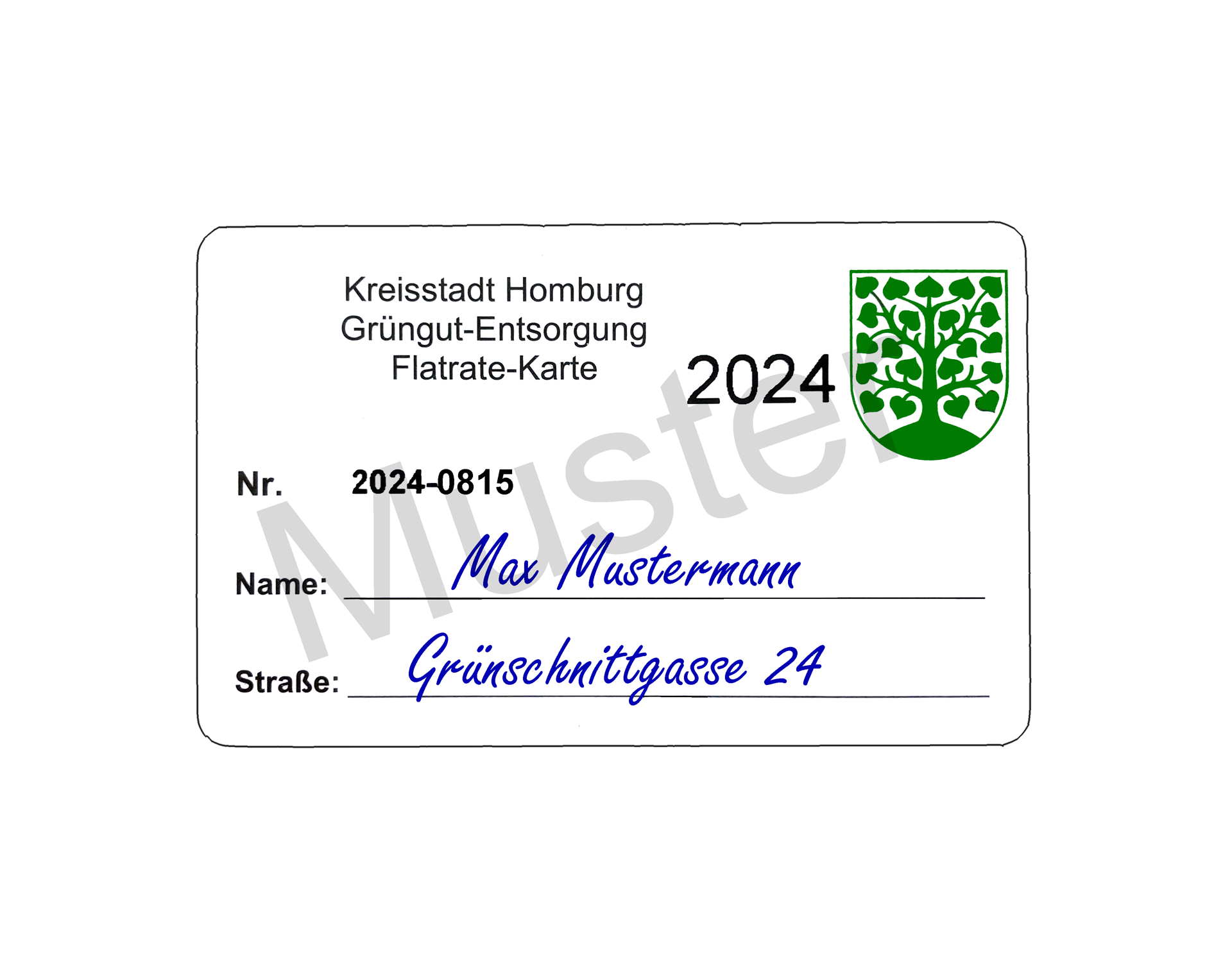 Grüngut-Flatrate-Karte online bestellen (nur für das laufende Jahr!)