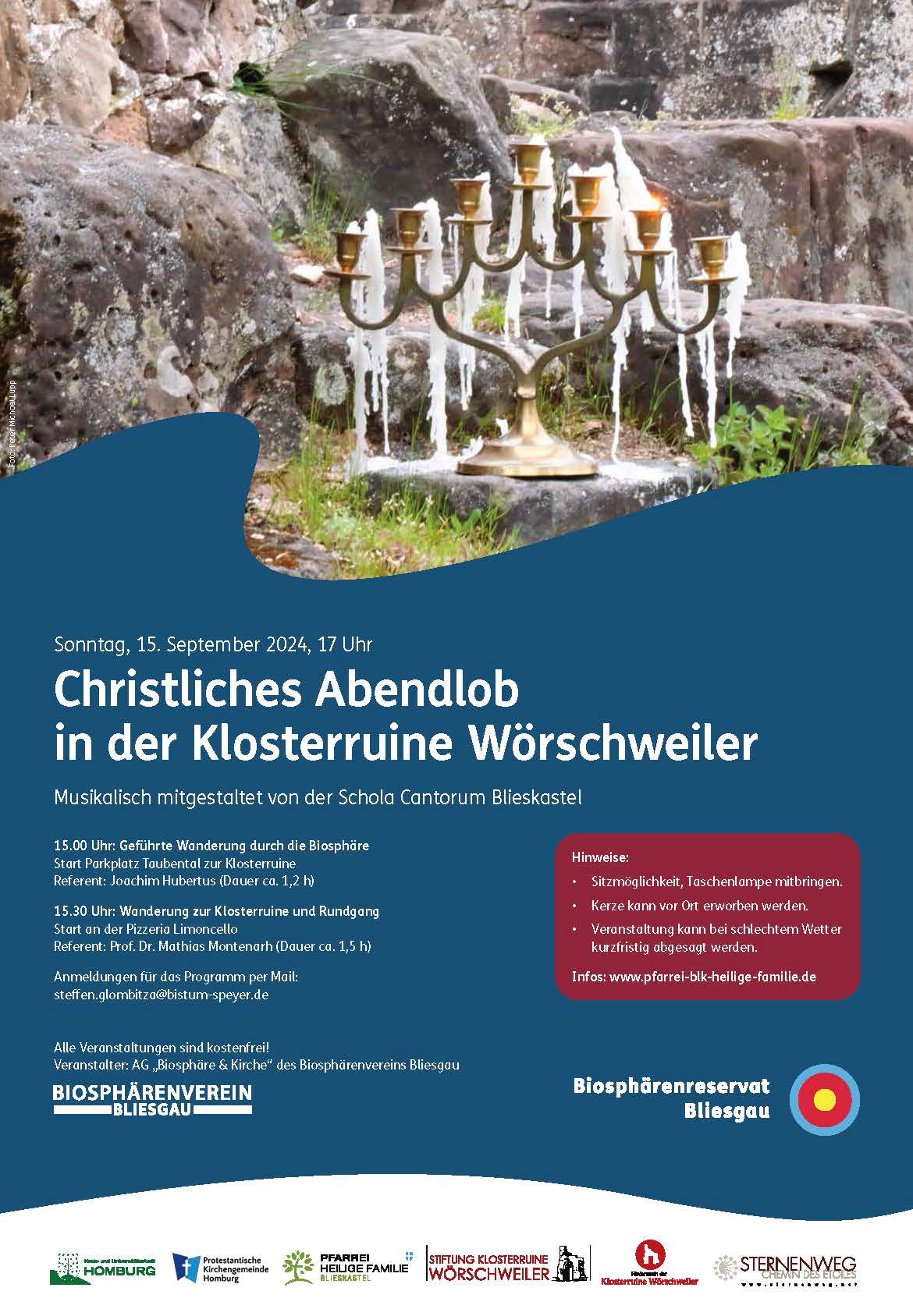 Christliches Abendlob in der Klosterruine Wörschweiler 2024